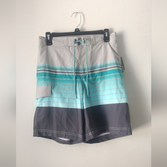 George Other - Men's Gray and Blue Swim Shorts Size Small - NWT